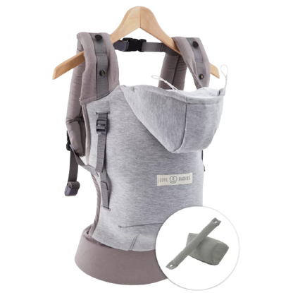 Love Radius Träger inkl. Babyeinsatz – Hoodie-Trage – Hellgrau/Athletic Grey – Tragehilfe – MamaMilla