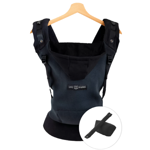 Love Radius Träger inkl. Babyeinsatz – Hoodie-Trage – Forest Black – Tragehilfe – MamaMilla