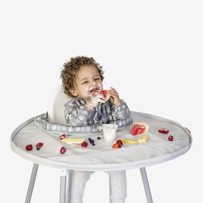 Tidy Tot Hagesmæk med Lange Ærmer til Bakke - Grå Æbler - Hagesmæk med ærmer - MamaMilla