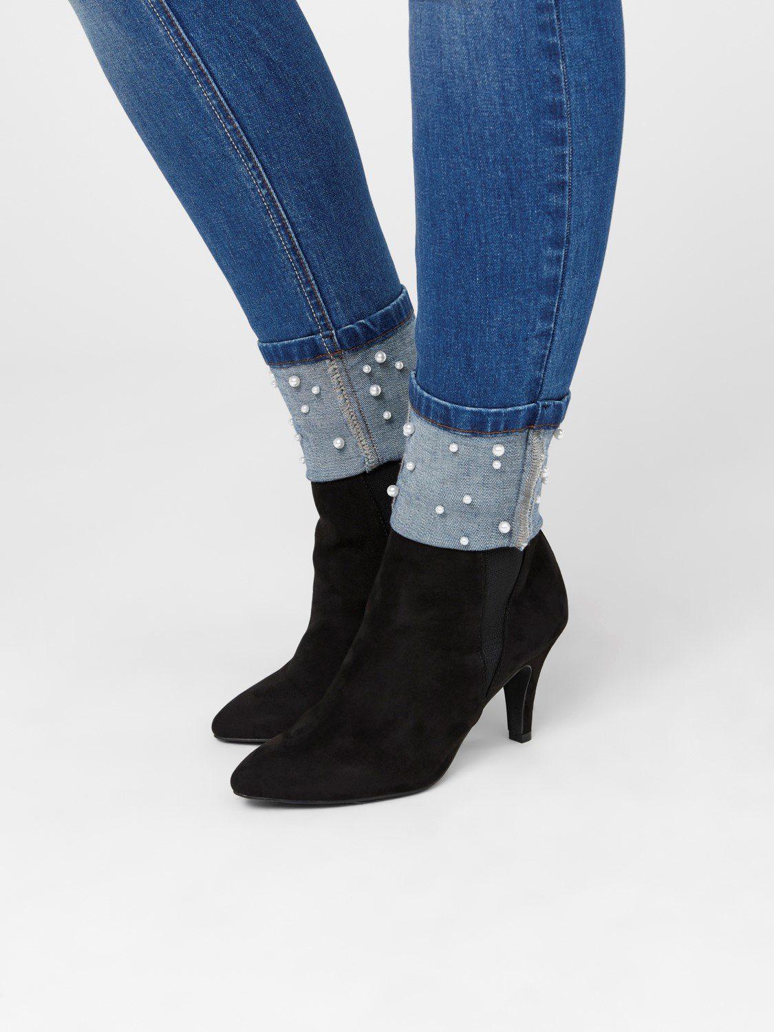 Mamalicious perlebesat ventejeans - Denim - Graviditetstøj - MamaMilla