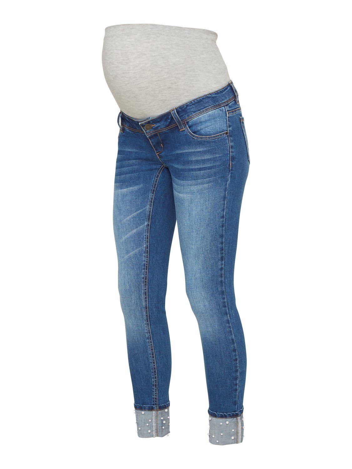 Mamalicious perlebesat ventejeans - Denim - Graviditetstøj - MamaMilla