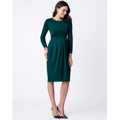 Seraphine Umstandskleid mit langen Ärmeln – Peachey – Emerald – Stillkleidung – MamaMilla