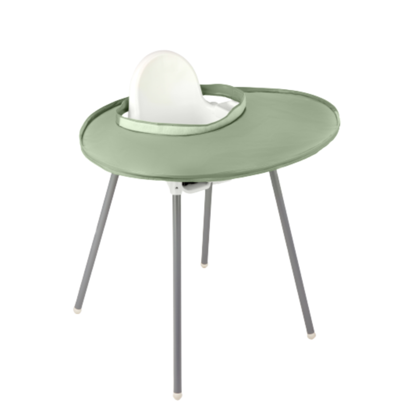 Tidy Tot Hagesmæk og Bakke - SÆT - Sage Grøntsager - Hagesmæk med ærmer - MamaMilla