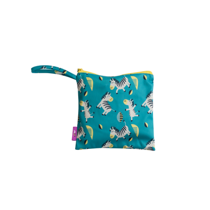 Tidy Tot Hagesmæk med Sugekop (lange ærmer) - Turkis Zebra - Hagesmæk med ærmer - MamaMilla