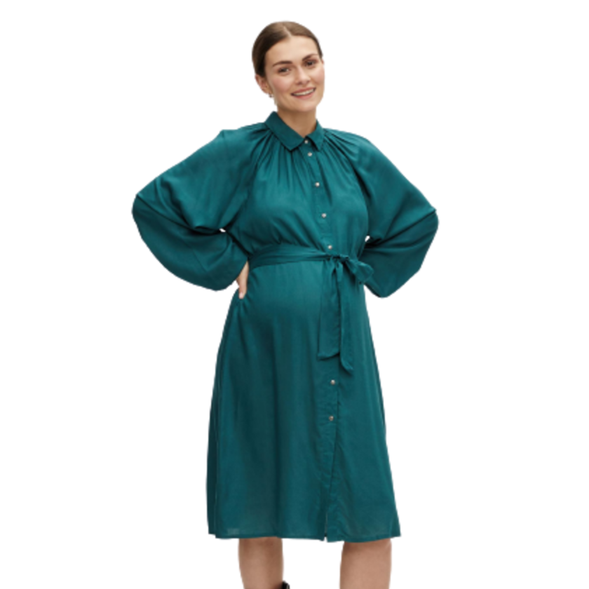 Mamalicious 2in1 Midi-Hemdkleid aus Viskose – Umstandsmode – MamaMilla